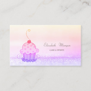 Elegant Modern Ombre Bokeh Cake Sweets Business Card