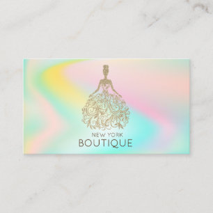 Elegant Modern Ombre Glitter Dress Business Card