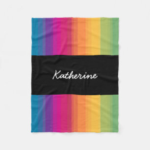 Elegant modern ombre gradient colourful rainbow fleece blanket