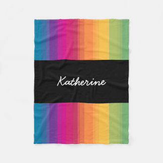 Elegant modern ombre gradient colourful rainbow fleece blanket