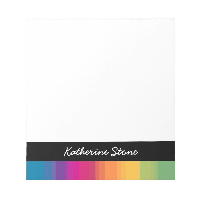 Elegant modern ombre gradient colourful rainbow notepad (Front)