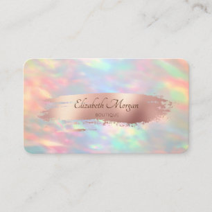 Elegant Modern,Opal,Rose Gold Brush Stroke  Business Card