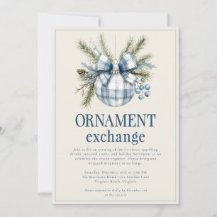 Elegant Modern Ornament Exchange Christmas Party Invitation