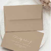 Elegant Modern Pale Taupe RSVP Return Address