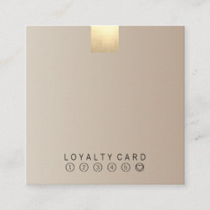 Elegant Modern Pastel Beige Gradient Gold Loyalty Square Business Card