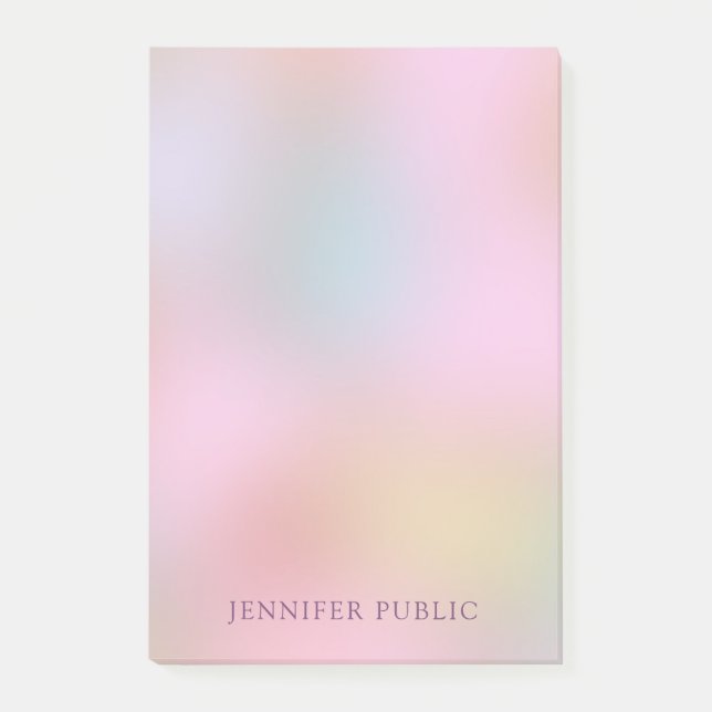 Elegant Modern Pastel Colours Trendy Template Post-it Notes (Front)