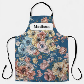 Elegant modern Pastel Flowers Personalised Gift    Apron