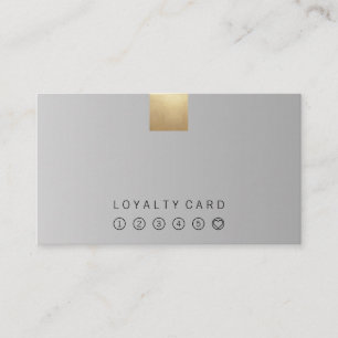 Elegant Modern Pastel Grey Gradient Gold Loyalty Business Card
