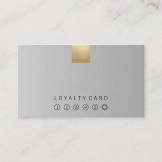Elegant Modern Pastel Grey Gradient Gold Loyalty Business Card