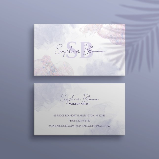 Elegant Modern Pastel Liquid Watercolor Ink Busine Business Card (Creator Uploaded)