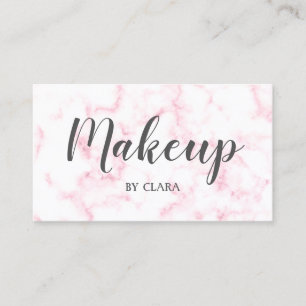 elegant modern pastel pink and white faux marble business card