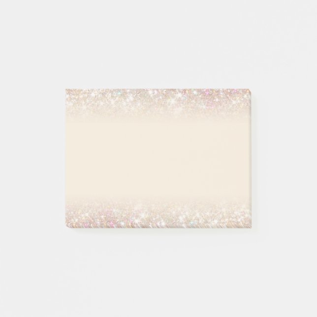 Elegant Modern Pastel Sparkling Gold Silver Ombre Post-it Notes (Front)