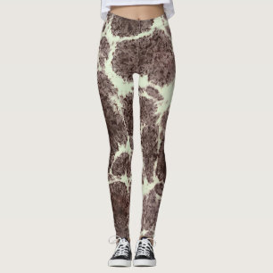 Elegant Modern Pattern Gemstone Tortoise Giraffe Leggings