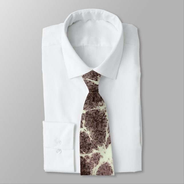 Elegant Modern Pattern Gemstone Tortoise Giraffe Tie (Tied)