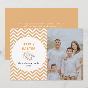Elegant Modern Pattern Happy Easter Photo Holiday Card