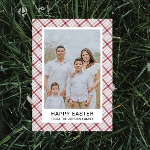 Elegant Modern Pattern Happy Easter Photo Holiday Card
