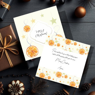 Elegant Modern Pattern Oranges and Stars On Beige Card