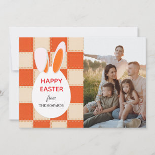 Elegant Modern Patterns Happy Easter Photo Holiday Card