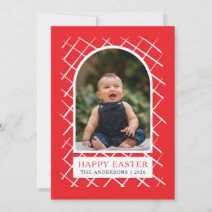 Elegant Modern Patterns Happy Easter Photo Holiday Card