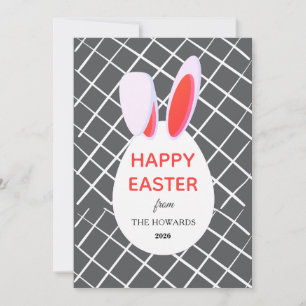 Elegant Modern Patterns Happy Easter Photo Holiday Card