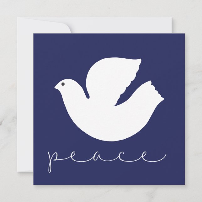 Elegant Modern Peace Holiday Card (Front)