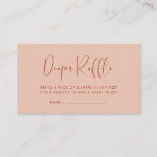Elegant & Modern Peach Diaper raffle insert
