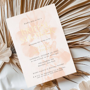 Elegant Modern Peach Pastel Bridal Shower Gold