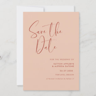 Elegant & modern Peach Save the Date