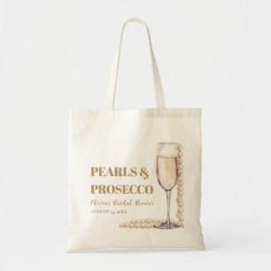 Elegant Modern Pearls and Prosecco Bridal Shower Tote Bag