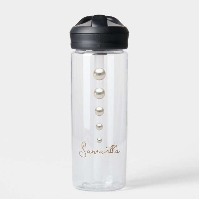 Elegant modern Pearls water bottle (Front)