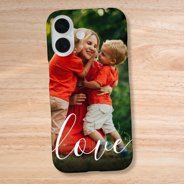 Elegant Modern Personalised Love Script Photo Case-Mate iPhone Case (Elegant Modern Personalized Love Script Photo iPhone 16 Case)