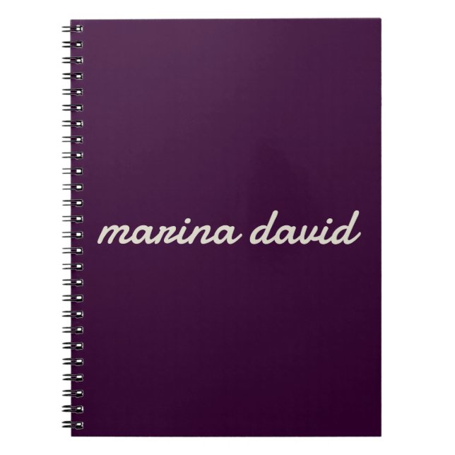 Elegant modern personalised  notebook (Front)