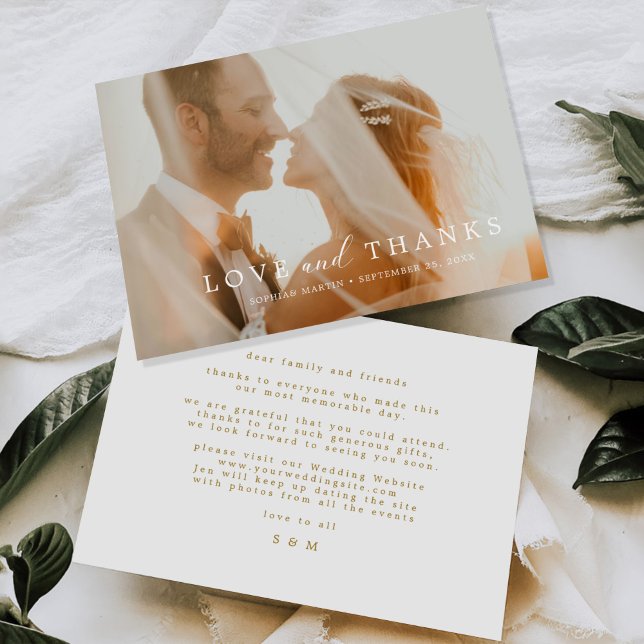 Elegant Modern Personalised Photo Wedding Thank You Card (Creator Uploaded)