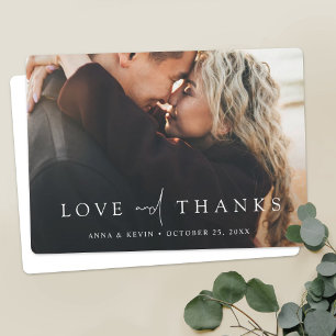 Elegant Modern Personalised Photo Wedding Thank You Card