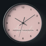 Elegant Modern Personalised With Name Monogram Clock<br><div class="desc">Elevate your home decor with our Elegant Modern Personalised With Name Monogram Wall Clock. This finely crafted wall clock seamlessly combines contemporary aesthetics with a personalised touch, making it a stylish and functional addition to any room. Featuring your name and a monogram, this wall clock adds a touch of sophistication...</div>