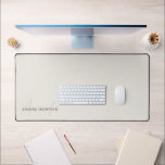Elegant Modern Personalised With Name Monogram Desk Mat<br><div class="desc">Elevate your workspace to a new level of sophistication with our Cream Ivory Coloured Elegant Modern Personalised With Name Monogram Desk Mat. This meticulously designed desk accessory seamlessly blends modern aesthetics with a personalised touch, making it the ideal addition to your work or study area. Featuring your name and a...</div>