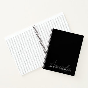 Elegant Modern Personalised With Name Monogram Notebook