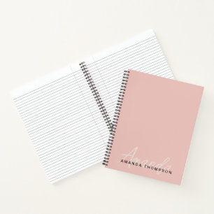 Elegant Modern Personalised With Name Monogram Notebook