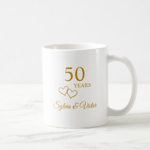 Elegant Modern Personalized 50th Anniversary Gift Coffee Mug