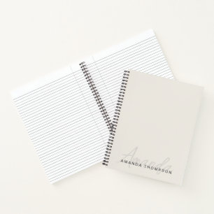 Elegant Modern Personalized With Name Monogram Notebook