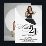 Elegant Modern Photo 21st Birthday White Black Invitation<br><div class="desc">Modern white with black background and minimalist invitation Template is perfect for stylish party in man birthday party. Elegant-minimalistic themed invite is full of fun and simple design elements,  elegant calligraphy and modern fonts. Birthdays are special days,  and this invite can help it make a memorable for friends.</div>