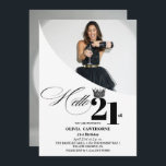 Elegant Modern Photo 21st Birthday White Black Invitation<br><div class="desc">Modern white with black background and minimalist invitation Template is perfect for stylish party in man birthday party. Elegant-minimalistic themed invite is full of fun and simple design elements,  elegant calligraphy and modern fonts. Birthdays are special days,  and this invite can help it make a memorable for friends.</div>