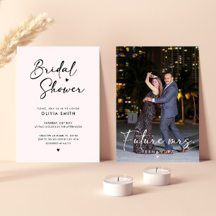 Elegant Modern Photo Bridal Shower Invitation