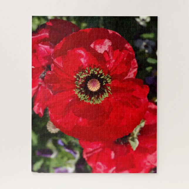 Elegant Modern Photo California Red Poppy Flower Jigsaw Puzzle (Vertical)