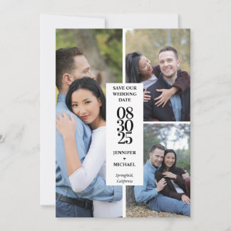 Elegant Modern Photo Collage Save The Date