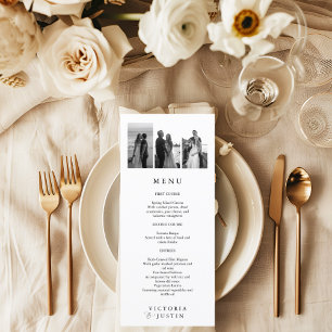 Elegant Modern Photo Collage Wedding  Menu