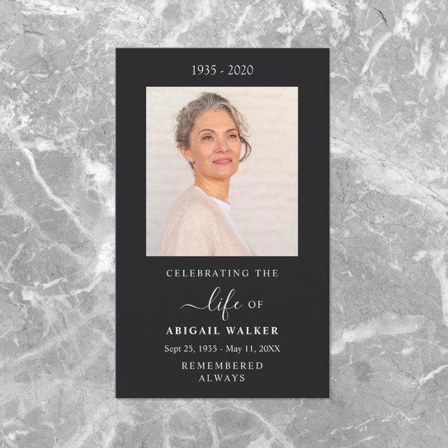 Elegant & Modern Photo Funeral Card Custom Tribute (Creator Uploaded)