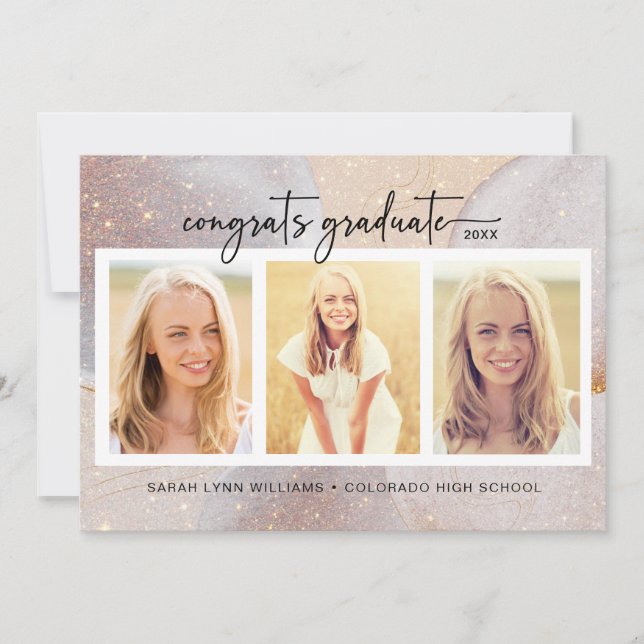 Elegant Modern Photo Graduation Announcement (Front)