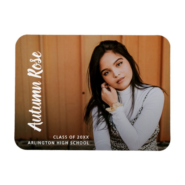 Elegant Modern Photo Graduation Magnet (Horizontal)