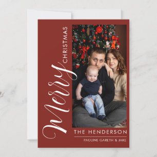 Elegant Modern Photo Holiday Card Merry Christmas